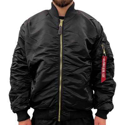 alpha-industries-bomberjacke-137yvq-1.jpg Alpha Industries Herren Bomberjacke MA 1 OS Puckered black, 180,00 € – Bild 1