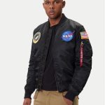 Alpha Industries Bomberjacke Nasa 166107 Schwarz Regular Fit | Modivo.de