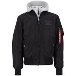 Alpha Industries Bomberjacke MA 1 D Tec Schwarz/Grau mit Kapuze | eBay.de