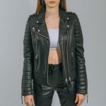 Handgefertigte schwarze Lammleder Bikerjacke: Damen Moto Style Etsy.de