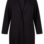 Klassischer langer Blazer Schwarz Gr. 40 64 Zizzi