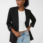 Stradivarius FLOWING OPEN Blazer black/schwarz Zalando