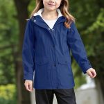 Regenjacke Kinder Gefüttert Winter Warm Regenmantel für Jungen Mädchen Softshelljacke mit Kapuze Fleece Futter Wasserdicht und Winddicht ...