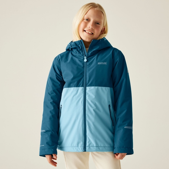 gefuetterte-regenjacke-kinder-877ghv.jpg Hillain warme gefütterte wasserdichte Jacke für Kinder | Marineblau – Bild 1