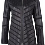 Gipsy Damen Langlederjacke GWNanni Lelev in black mit Mesh Einsätzen