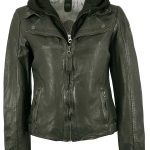 Gipsy by Mauritius Lederjacke GWYvie Gipsy Damen Lederjacke Lammnappa Kapuze dark olive