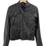GIPSY Damen Lederjacke Bikerjacke Schwarz Gr. 36 S