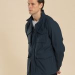 Herno Wrinkled Stretch Nylon Field Jacket Navy | Gabucci