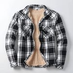 Holzfällerjacke für Herren, mit Fleece gefüttert, Sherpa Fleece gefüttert, Flanell Hemd, Jacke, Knopfleiste, warmes Hemd, langärmelig, Berberfutter, Shackets, warme Camp Jacke für den Winter, Schwarz : Amazon.de: Fashion