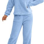 Loungewear Damen Set Baumwolle Homewear Damen Set Warm Home | Vlies Set Fleece Pyjama Set Winter Langarm Hausanzug Paar Nachtwäsche Sportanzug Sweatshirt & Hose Tracksuit : Amazon.de: Fashion