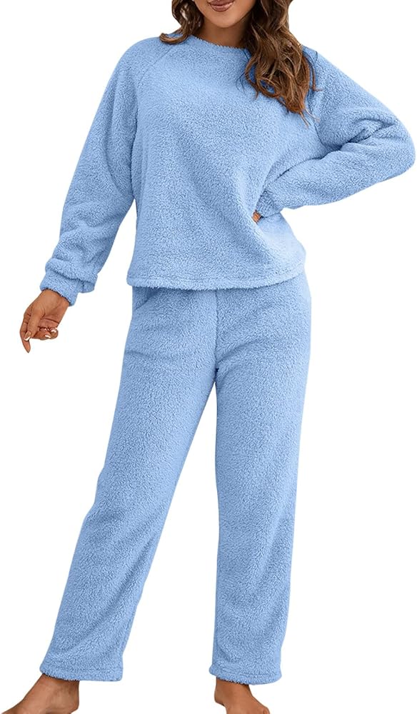 homewear-damen-453pof-1.jpg Loungewear Damen Set Baumwolle Homewear Damen Set Warm Home | Vlies Set Fleece Pyjama Set Winter Langarm Hausanzug Paar Nachtwäsche Sportanzug Sweatshirt & Hose Tracksuit : Amazon.de: Fashion – Bild 1