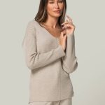 Eleganter Strick Hausanzug für Damen | 100% Merino Wolle