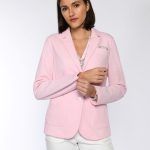 Jersey Blazer Damen – Strukturierter Look in Rosa & Creme Creme / 34