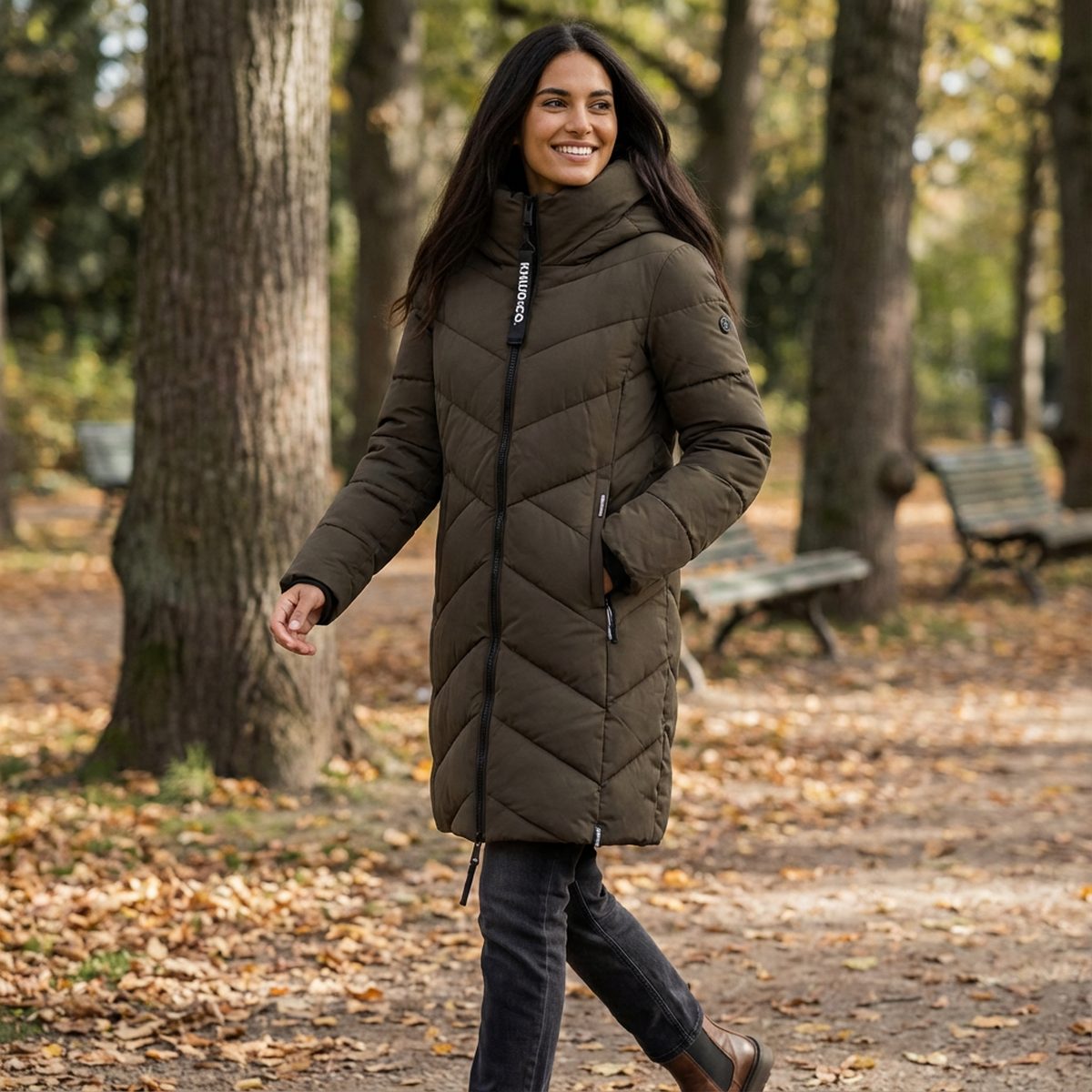 khujo-mantel-719lke-1.jpg Khujo Damen Winterjacke Mantel Darka 2 grün 1256CO253 325 dark green – Bild 1