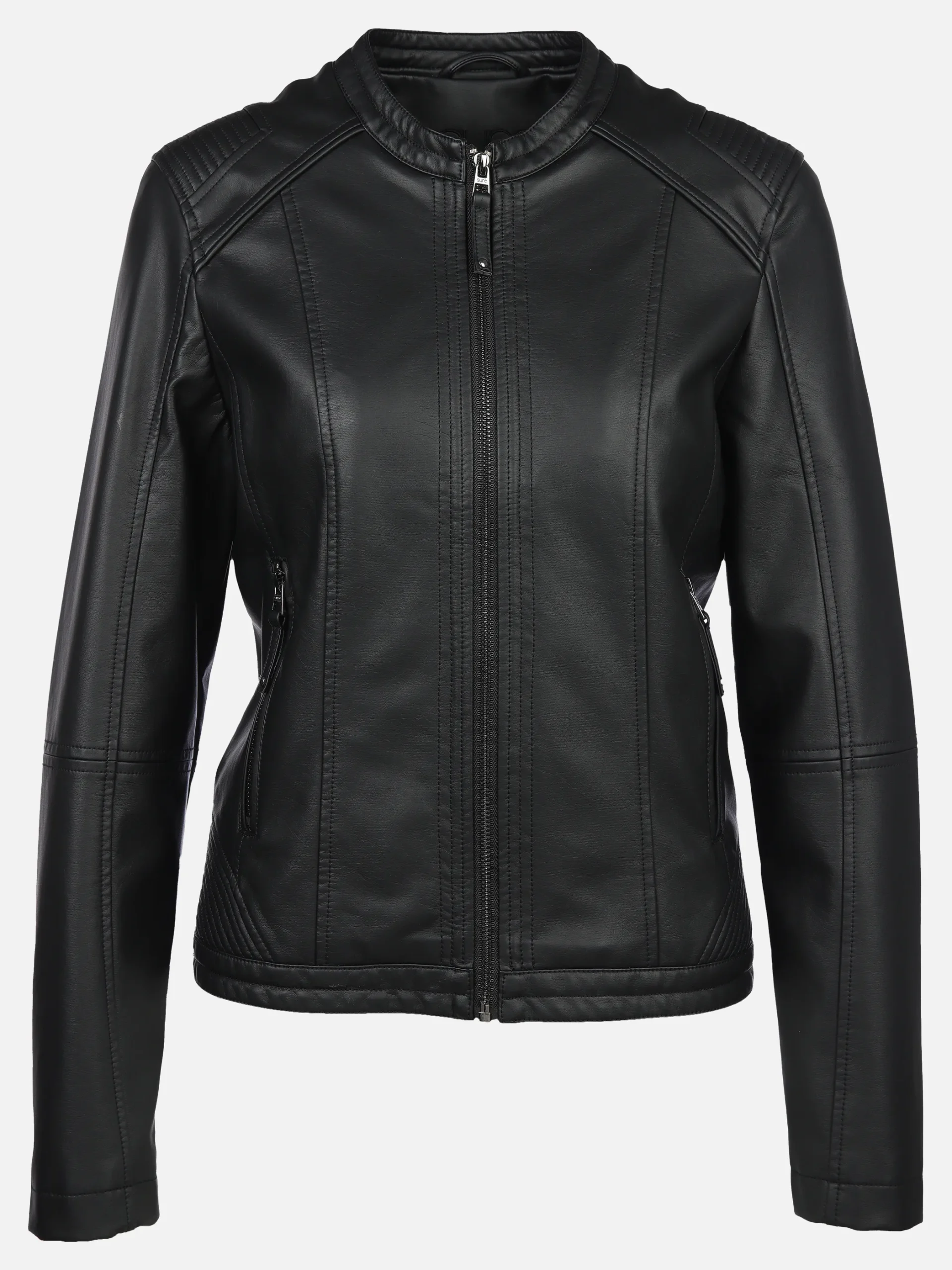 kunstlederjacke-damen-095thn.webp Damen Kunstlederjacke mit Stehkragen – Bild 1