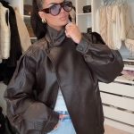 Kunstleder Jacke Rina Dunkelbraun