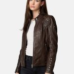 Tazzio Lederjacke F521 moderne & zeitlose Damen Jacke im Biker Look
