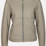 Damen Kunstlederjacke mit Stehkragen