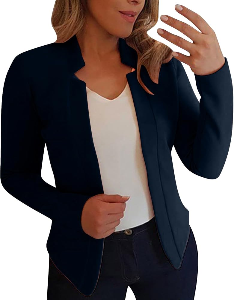 kurzblazer-damen-368lan-1.jpg Kurzblazer Damen Schwarz Festlich: Leichte Jacke Damen Blazer Business Steppjacke Slim Fit Cardigan Dünne Hemdjacke Frühling Damenjacken Comfort Fit ... – Bild 1
