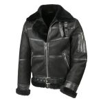 Lammfelljacke B16 MODELL 7 SCHWARZ