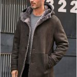 Herren Lammfell Jacke mit Kapuze und langem Fell Gr. S, grau grün : Amazon.de: Fashion