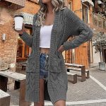 Strickjacke Damen Lang Cardigan Damen Lang Damen Strickjacke Lang Einfarbig Long Cardigan Damen Herbst Winter Strickmantel Lang Damen Offene Vorne ...