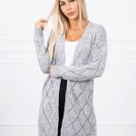 Lange Damen Strickjacke mit Löcher 2020 4 grau | Modischesachen.de | modischesachen.de