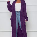 Strickjacke Frauen Cardigan Strickjacke Damen Strick Mantel Lang H&m Cardigan Damen Lila