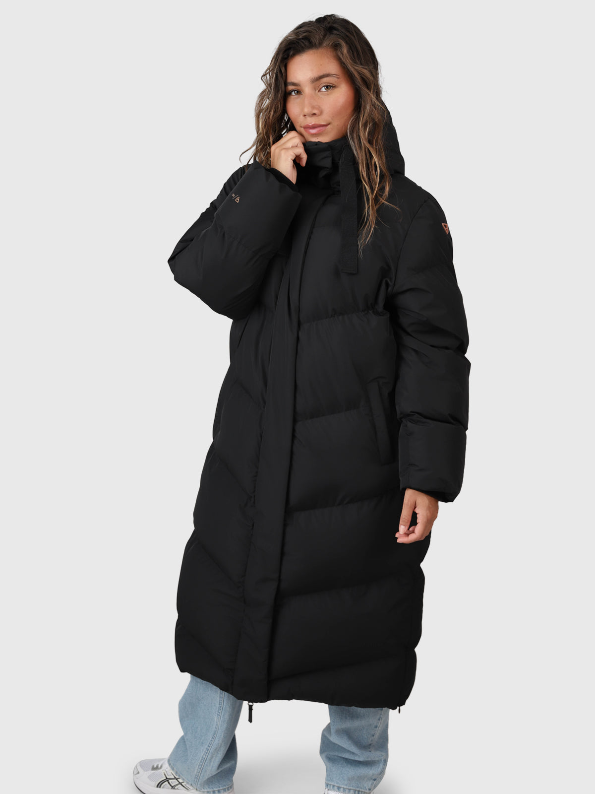 langer-mantel-damen-683zyj-1.jpg Bigsury Damen Langer Puffer Mantel | Schwarz – Bild 1