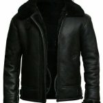 Herren Lammfell SCHWARZ Lederjacke, handgefertigte Shearling Kunstpelz Kragen Lederjacke mit Reißverschluss, Promi Schaf Lederjacke schwarz Etsy.de