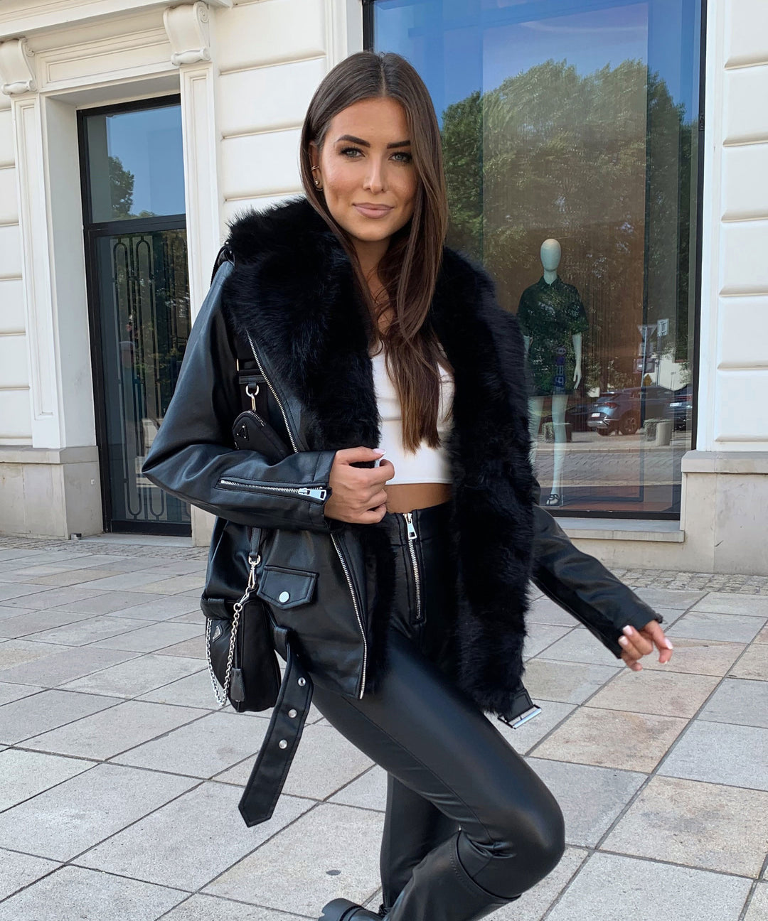 lederjacke-mit-fell-350hkc-1.jpg Jacke Damen Felljacke Leder Fell Leder Pelzjacke Damen Lederjacke Fell Für Jacke Kaufen – Bild 1