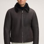 Lammfell Lederjacke Mezzano in Braun 46