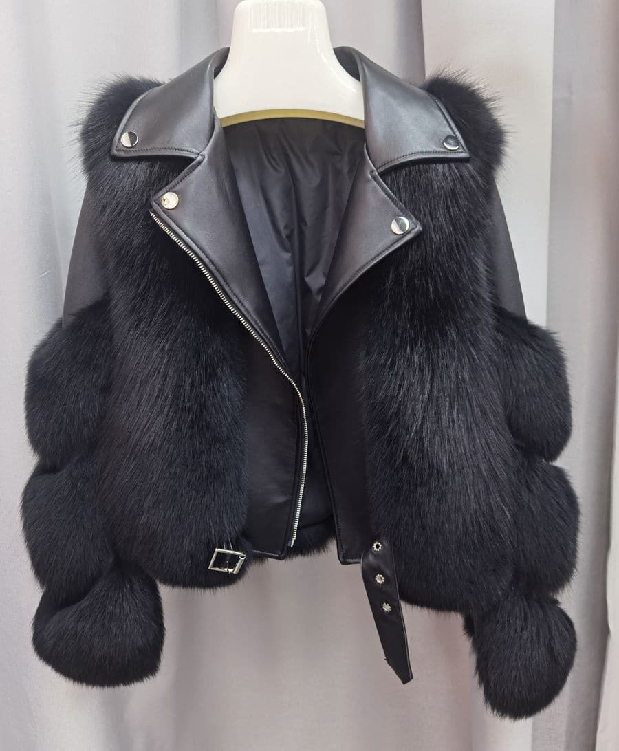 lederjacke-mit-fell-455egx-1.jpg Lederjacke mit Fuchspelz "Eden" Echtpelz Jacken für Frauen Aria Moda – Bild 1