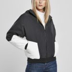 Urban Classics Damen Leichte Jacke Ladies Padded 2 Tone Batwing Jacket Black/White