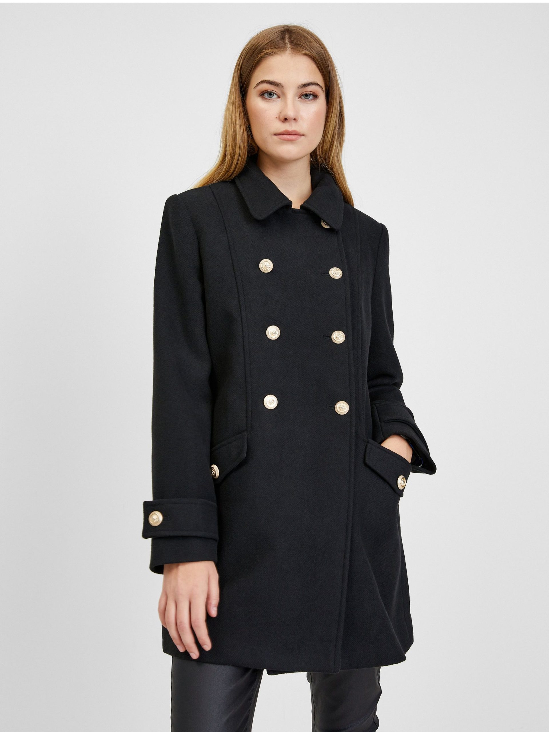 mantel-schwarz-damen-016tzr-1.jpg Schwarzer Damen Wintermantel mit Wolle ORSAY | Orsay.de Der offizielle E Shop der Marke ORSAY für Deutschland – Bild 1