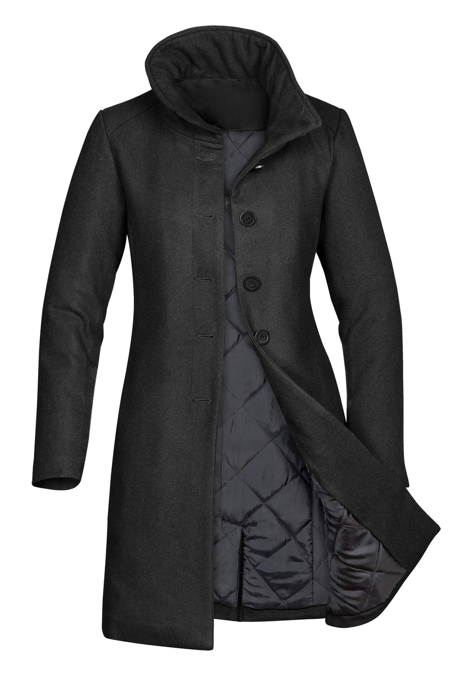 mantel-schwarz-damen-319lnc-1.jpg digel 5 pocket hose modern fit schwarz 34/30 – Bild 1
