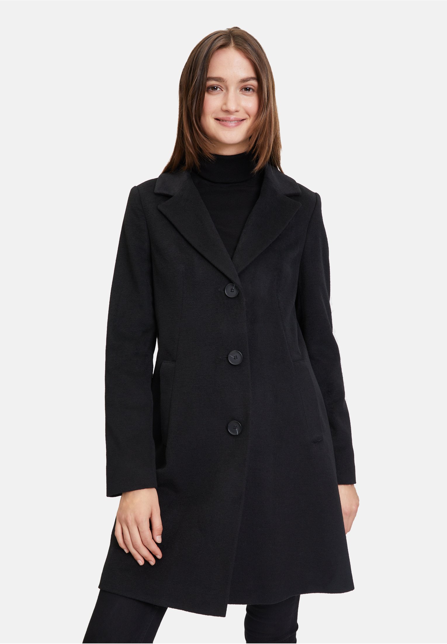 mantel-schwarz-damen-564abh-1.jpg Betty Barclay MIT REVERSKRAGEN Klassischer Mantel schwarz Zalando – Bild 1