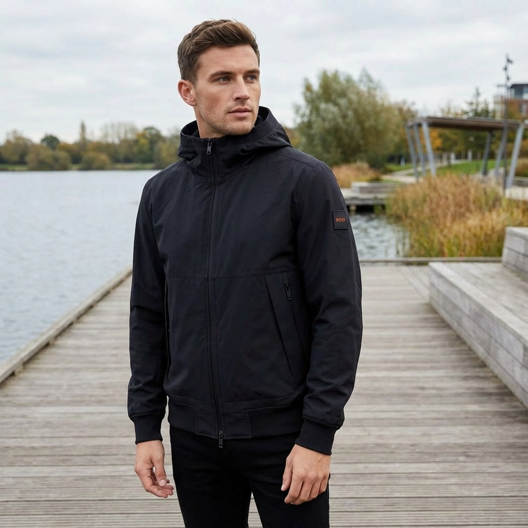 outdoor-jacke-herren-090kop-1.jpg BOSS Herren Outdoor Jacke Oloco schwarz uni 50535195 001 black – Bild 1