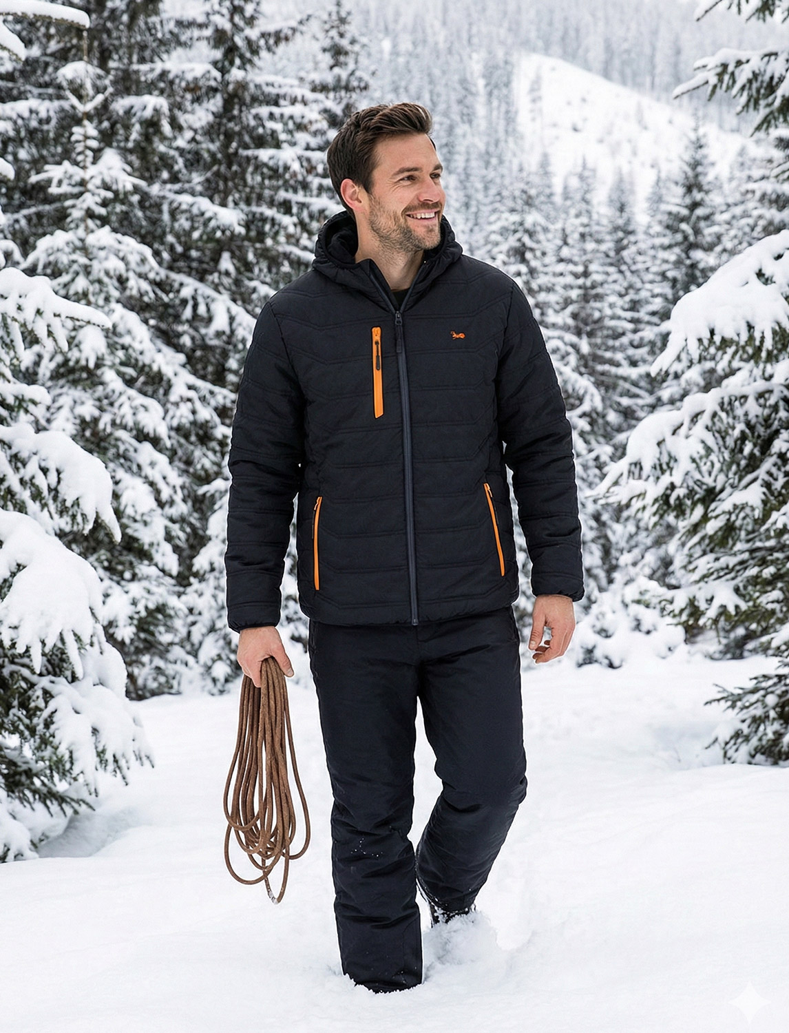 outdoor-jacke-herren-311tfe-1.jpg Showerproof Herren Outdoor Jacke mit Fleece Futter & Kontrast Reißverschlüssen – Bild 1