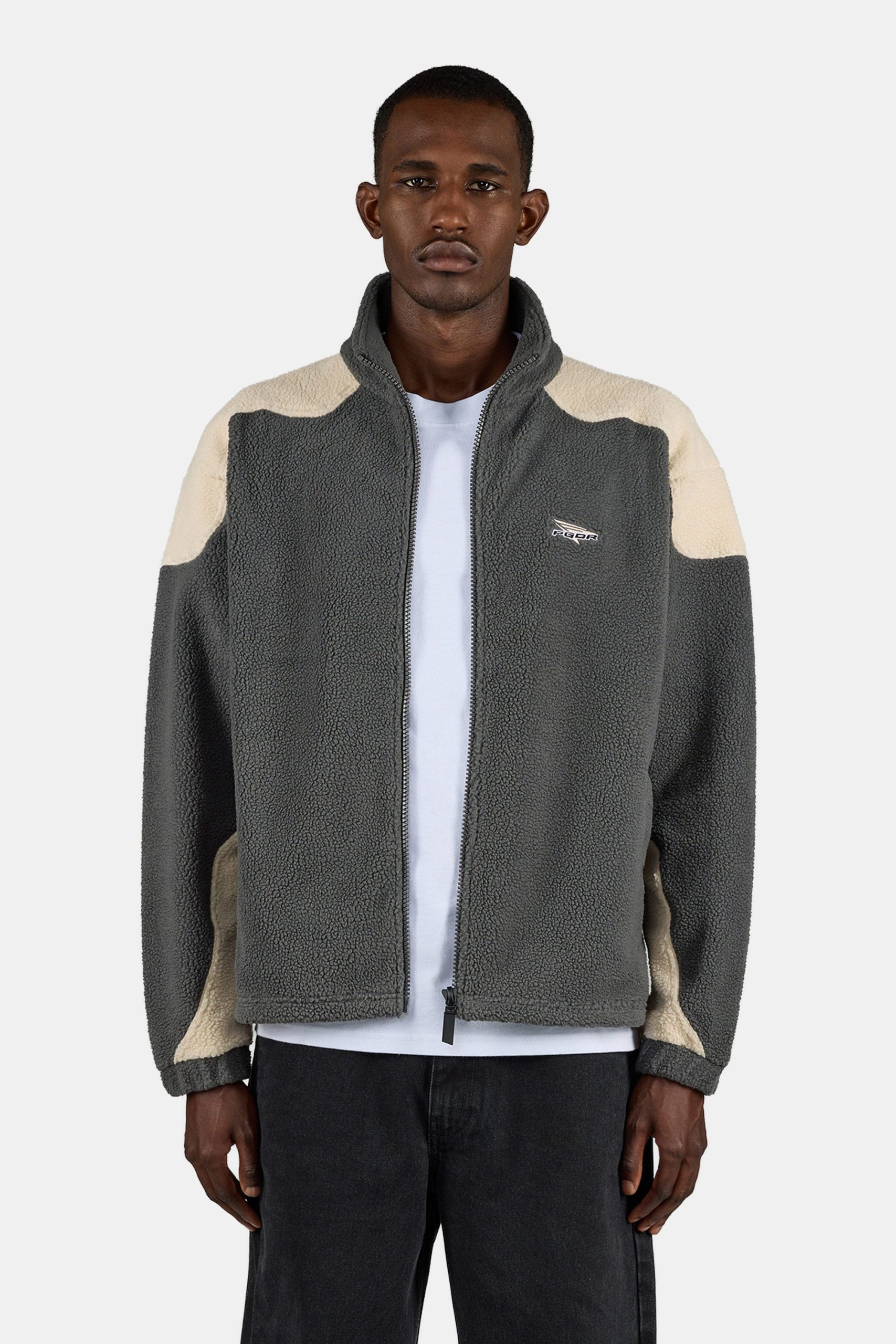 pegador-jacke-161ftu-1.jpg Willett Fleece Jacket Anthracite Light Beige XS – Bild 1
