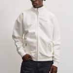 Logo Oversized Sweat Track Jacket Washed Warm White Gum XS