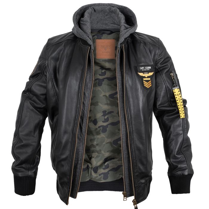 pilotenjacke-344wuj-1.jpg TOP GUN Leder Pilotenjacke Styling | bw online shop – Bild 1