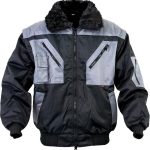 Freizeit u. Arbeitsjacke Pilotenjacke zweifarbig, schwarz grau