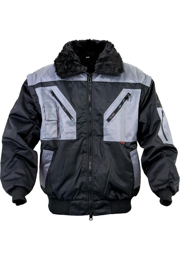 pilotenjacke-799dpa-1.jpg Freizeit u. Arbeitsjacke Pilotenjacke zweifarbig, schwarz grau – Bild 1
