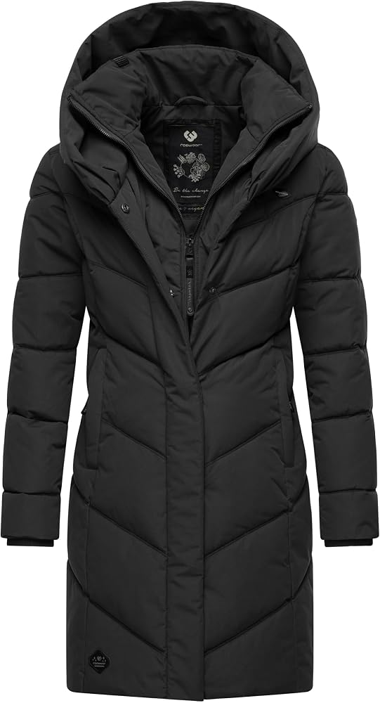 ragwear-jacke-867iru-1.jpg Ragwear Damen Winter Steppmantel Natalka wasserdicht mit großer Kapuze | Länge: oberschenkellang | Wärmegrad 3 von 3 – warm gefüttert | lang geschnitten | große gefütterte Kapuze : Amazon.de: Fashion – Bild 1