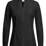 Damen Bluse / Stehkragen / Regular Fit / Schwarz