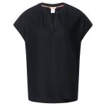 Street One Damen Kurzarm Bluse deep black