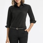 GREIFF Damen Bluse 3/4 Arm BASIC Regular Fit 36 | schwarz