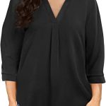 Damen Bluse Langarm Longbluse Damen Lässig Für Leggings Schwarze Bluse Damen Solide Sexy V Ausschnitt Revers Langarm Bluse Lange Ärmel Große Größen Hemdbluse Blusenshirt Blusentops : Amazon.de: Fashion