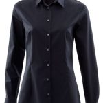 Damen Bluse schwarz langarm classic fit short München KÜMMEL